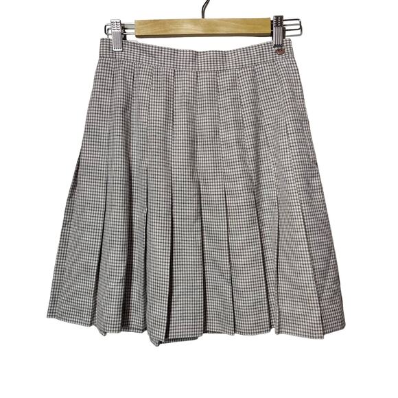 Vintage Petite Sophisticate Sz 6 Pleated School Girl Skirt Houndstooth Plaid - Picture 1 of 7